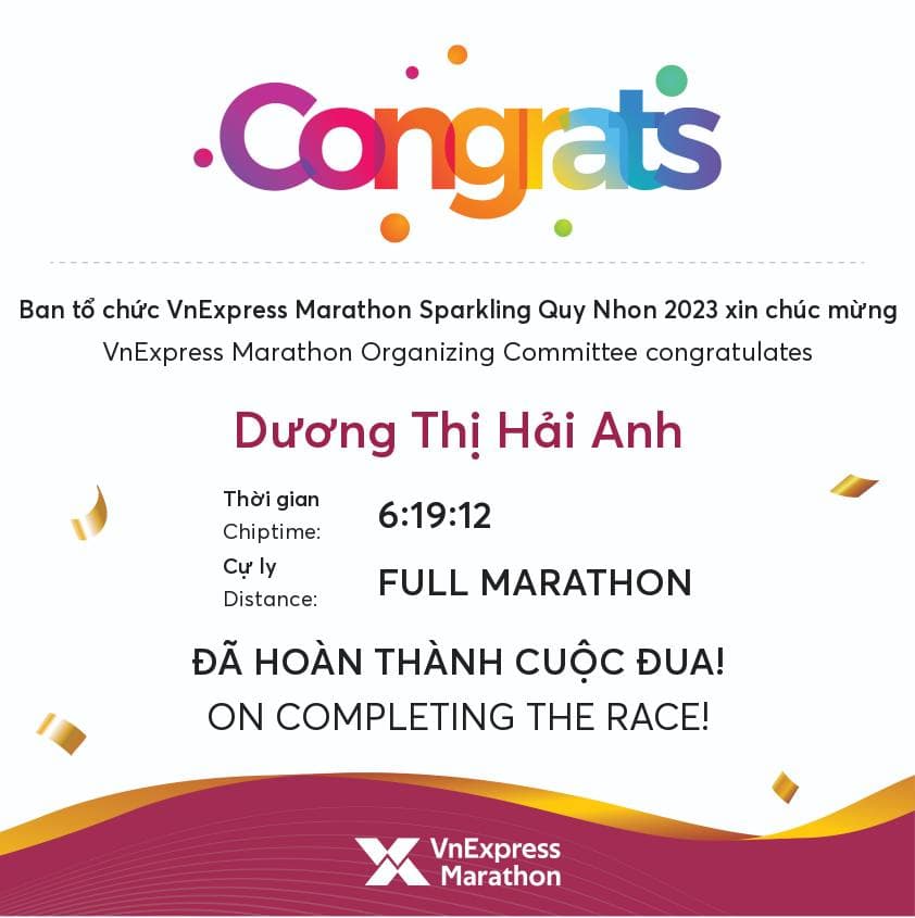 Chứng nhận Marathon 42km